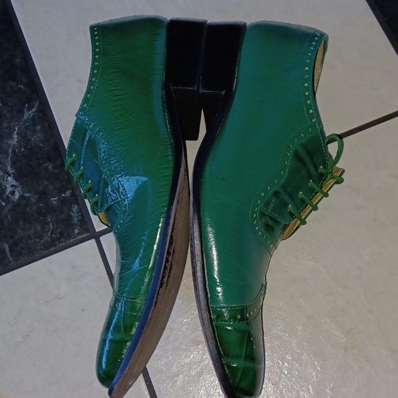 Henley Genuine Leather Green Oxford Style Dress Shoes main image 4